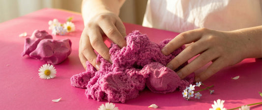 Mad Mattr sensory compound in spring colors — mess-free creative activity for kids and toddlers